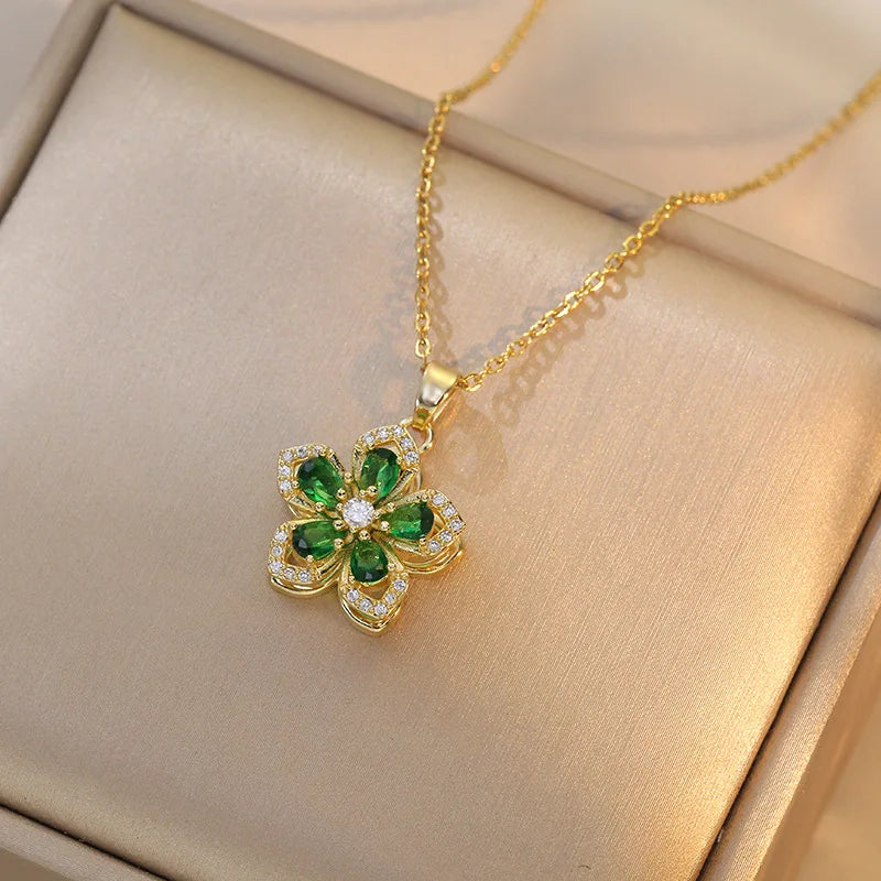 The Twirl Pendant — Rotating Flower Necklace